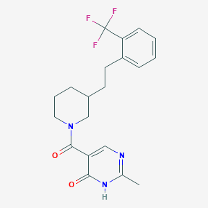 molecular formula C20H22F3N3O2 B5303800 2-methyl-5-[(3-{2-[2-(trifluoromethyl)phenyl]ethyl}-1-piperidinyl)carbonyl]-4(3H)-pyrimidinone 