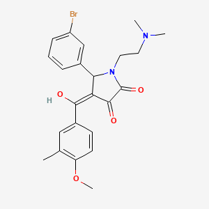 molecular formula C23H25BrN2O4 B5303804 5-(3-bromophenyl)-1-[2-(dimethylamino)ethyl]-3-hydroxy-4-(4-methoxy-3-methylbenzoyl)-1,5-dihydro-2H-pyrrol-2-one 