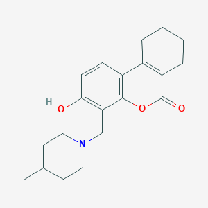 molecular formula C20H25NO3 B5303851 3-hydroxy-4-[(4-methyl-1-piperidinyl)methyl]-7,8,9,10-tetrahydro-6H-benzo[c]chromen-6-one 