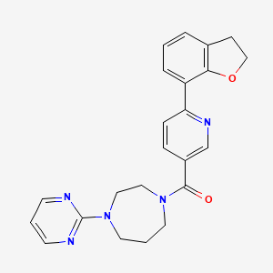 molecular formula C23H23N5O2 B5303874 1-{[6-(2,3-dihydro-1-benzofuran-7-yl)pyridin-3-yl]carbonyl}-4-pyrimidin-2-yl-1,4-diazepane 
