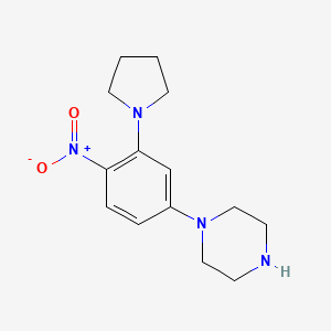 molecular formula C14H20N4O2 B5303878 1-[4-nitro-3-(1-pyrrolidinyl)phenyl]piperazine CAS No. 330633-83-5