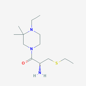 molecular formula C13H27N3OS B5303882 {(1R)-2-(4-ethyl-3,3-dimethyl-1-piperazinyl)-1-[(ethylthio)methyl]-2-oxoethyl}amine dihydrochloride 