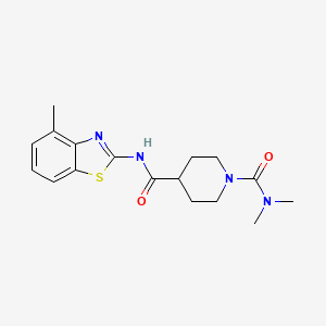molecular formula C17H22N4O2S B5303891 N~1~,N~1~-dimethyl-N~4~-(4-methyl-1,3-benzothiazol-2-yl)-1,4-piperidinedicarboxamide 