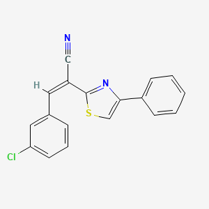 molecular formula C18H11ClN2S B5303913 3-(3-chlorophenyl)-2-(4-phenyl-1,3-thiazol-2-yl)acrylonitrile 