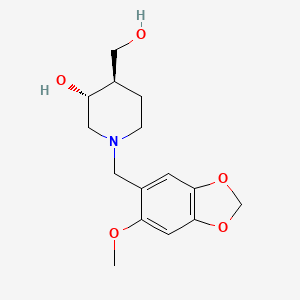 molecular formula C15H21NO5 B5303921 (3R*,4R*)-4-(hydroxymethyl)-1-[(6-methoxy-1,3-benzodioxol-5-yl)methyl]-3-piperidinol 
