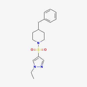 molecular formula C17H23N3O2S B5303928 4-benzyl-1-[(1-ethyl-1H-pyrazol-4-yl)sulfonyl]piperidine 