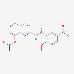 molecular formula C20H16N2O5 B5303969 2-[2-(2-methoxy-5-nitrophenyl)vinyl]-8-quinolinyl acetate 