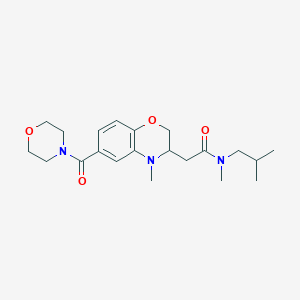 molecular formula C21H31N3O4 B5303973 N-isobutyl-N-methyl-2-[4-methyl-6-(morpholin-4-ylcarbonyl)-3,4-dihydro-2H-1,4-benzoxazin-3-yl]acetamide 