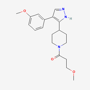 4-[4-(3-methoxyphenyl)-1H-pyrazol-5-yl]-1-(3-methoxypropanoyl)piperidine