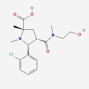 molecular formula C17H23ClN2O4 B5304029 (2S*,4S*,5R*)-5-(2-chlorophenyl)-4-{[(2-hydroxyethyl)(methyl)amino]carbonyl}-1,2-dimethylpyrrolidine-2-carboxylic acid 