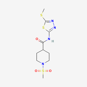 molecular formula C10H16N4O3S3 B5304043 1-(methylsulfonyl)-N-[5-(methylthio)-1,3,4-thiadiazol-2-yl]-4-piperidinecarboxamide 