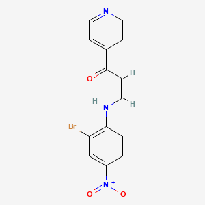 3-[(2-bromo-4-nitrophenyl)amino]-1-(4-pyridinyl)-2-propen-1-one