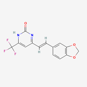 molecular formula C14H9F3N2O3 B5304054 6-[2-(1,3-benzodioxol-5-yl)vinyl]-4-(trifluoromethyl)-2(1H)-pyrimidinone 