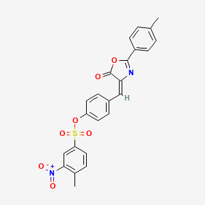 molecular formula C24H18N2O7S B5304085 4-{[2-(4-methylphenyl)-5-oxo-1,3-oxazol-4(5H)-ylidene]methyl}phenyl 4-methyl-3-nitrobenzenesulfonate 