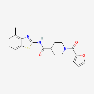 molecular formula C19H19N3O3S B5304088 1-(2-furoyl)-N-(4-methyl-1,3-benzothiazol-2-yl)piperidine-4-carboxamide 