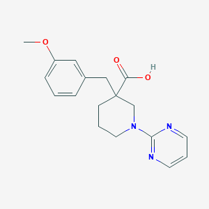 molecular formula C18H21N3O3 B5304096 3-(3-methoxybenzyl)-1-pyrimidin-2-ylpiperidine-3-carboxylic acid 