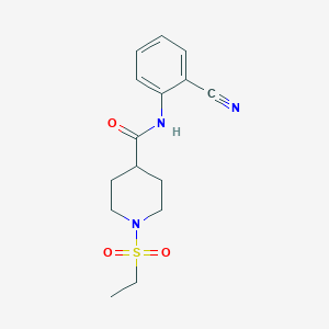 molecular formula C15H19N3O3S B5304107 N-(2-cyanophenyl)-1-(ethylsulfonyl)-4-piperidinecarboxamide 