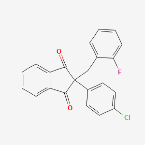 molecular formula C22H14ClFO2 B5304118 2-(4-chlorophenyl)-2-(2-fluorobenzyl)-1H-indene-1,3(2H)-dione 