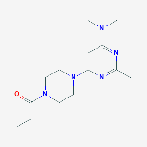 molecular formula C14H23N5O B5304127 N,N,2-trimethyl-6-(4-propionyl-1-piperazinyl)-4-pyrimidinamine 