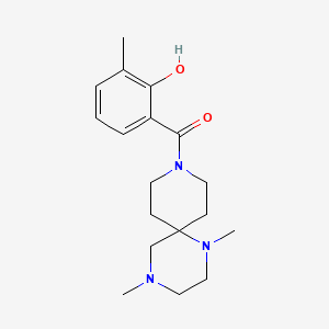 molecular formula C18H27N3O2 B5304161 2-[(1,4-dimethyl-1,4,9-triazaspiro[5.5]undec-9-yl)carbonyl]-6-methylphenol 