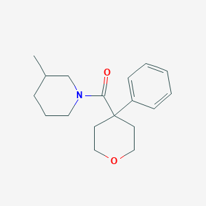 molecular formula C18H25NO2 B5304177 3-methyl-1-[(4-phenyltetrahydro-2H-pyran-4-yl)carbonyl]piperidine 