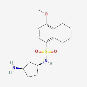 molecular formula C16H24N2O3S B5304193 N-[rel-(1R,3R)-3-aminocyclopentyl]-4-methoxy-5,6,7,8-tetrahydro-1-naphthalenesulfonamide hydrochloride 