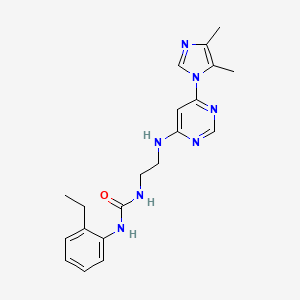 molecular formula C20H25N7O B5304200 N-(2-{[6-(4,5-dimethyl-1H-imidazol-1-yl)-4-pyrimidinyl]amino}ethyl)-N'-(2-ethylphenyl)urea 