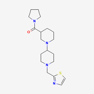 molecular formula C19H30N4OS B5304225 3-(pyrrolidin-1-ylcarbonyl)-1'-(1,3-thiazol-2-ylmethyl)-1,4'-bipiperidine 
