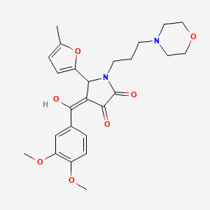 molecular formula C25H30N2O7 B5304238 4-(3,4-dimethoxybenzoyl)-3-hydroxy-5-(5-methyl-2-furyl)-1-[3-(4-morpholinyl)propyl]-1,5-dihydro-2H-pyrrol-2-one 