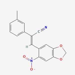 2-(3-methylphenyl)-3-(6-nitro-1,3-benzodioxol-5-yl)acrylonitrile