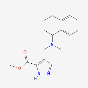 molecular formula C17H21N3O2 B5304265 methyl 4-{[methyl(1,2,3,4-tetrahydro-1-naphthalenyl)amino]methyl}-1H-pyrazole-3-carboxylate 