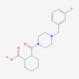 molecular formula C19H25FN2O3 B5304272 2-{[4-(3-fluorobenzyl)-1-piperazinyl]carbonyl}cyclohexanecarboxylic acid 