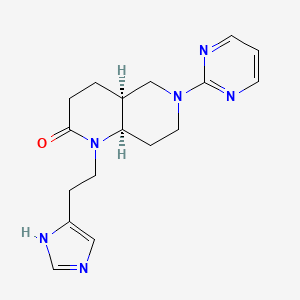 molecular formula C17H22N6O B5304277 (4aS*,8aR*)-1-[2-(1H-imidazol-4-yl)ethyl]-6-pyrimidin-2-yloctahydro-1,6-naphthyridin-2(1H)-one 