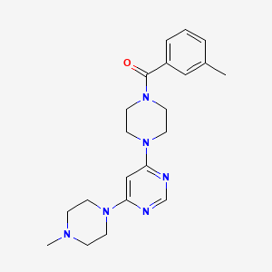 molecular formula C21H28N6O B5304282 4-[4-(3-methylbenzoyl)-1-piperazinyl]-6-(4-methyl-1-piperazinyl)pyrimidine 