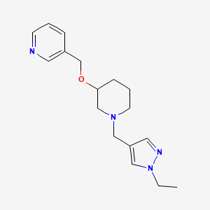 molecular formula C17H24N4O B5304306 3-[({1-[(1-ethyl-1H-pyrazol-4-yl)methyl]-3-piperidinyl}oxy)methyl]pyridine 
