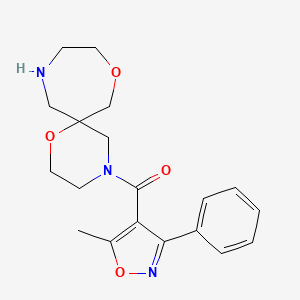 molecular formula C19H23N3O4 B5304314 4-[(5-methyl-3-phenylisoxazol-4-yl)carbonyl]-1,8-dioxa-4,11-diazaspiro[5.6]dodecane 
