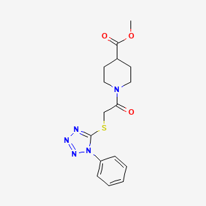 molecular formula C16H19N5O3S B5304317 methyl 1-{[(1-phenyl-1H-tetrazol-5-yl)thio]acetyl}-4-piperidinecarboxylate 