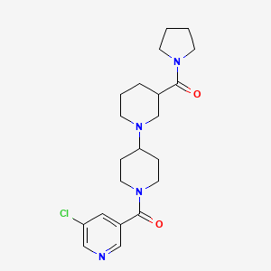 molecular formula C21H29ClN4O2 B5304318 1'-[(5-chloropyridin-3-yl)carbonyl]-3-(pyrrolidin-1-ylcarbonyl)-1,4'-bipiperidine 