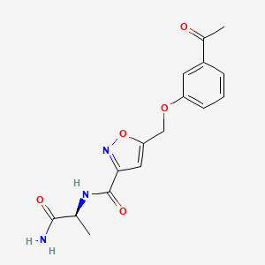 molecular formula C16H17N3O5 B5304320 5-[(3-acetylphenoxy)methyl]-N-[(1S)-2-amino-1-methyl-2-oxoethyl]isoxazole-3-carboxamide 