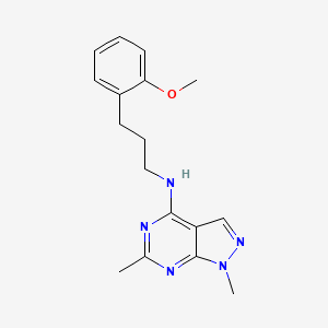 molecular formula C17H21N5O B5304350 N-[3-(2-methoxyphenyl)propyl]-1,6-dimethyl-1H-pyrazolo[3,4-d]pyrimidin-4-amine 