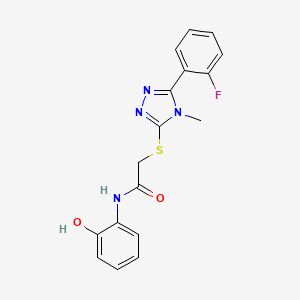 molecular formula C17H15FN4O2S B5304371 2-{[5-(2-fluorophenyl)-4-methyl-4H-1,2,4-triazol-3-yl]thio}-N-(2-hydroxyphenyl)acetamide 