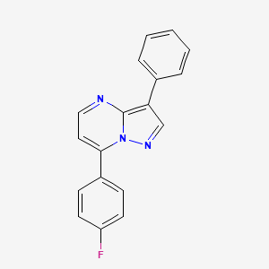 molecular formula C18H12FN3 B5304391 7-(4-fluorophenyl)-3-phenylpyrazolo[1,5-a]pyrimidine 