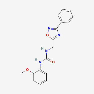 molecular formula C17H16N4O3 B5304419 N-(2-methoxyphenyl)-N'-[(3-phenyl-1,2,4-oxadiazol-5-yl)methyl]urea 
