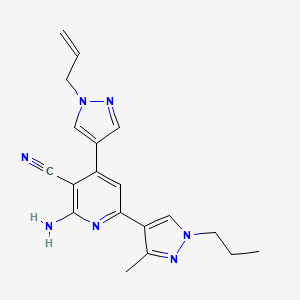 molecular formula C19H21N7 B5304423 4-(1-allyl-1H-pyrazol-4-yl)-2-amino-6-(3-methyl-1-propyl-1H-pyrazol-4-yl)nicotinonitrile 