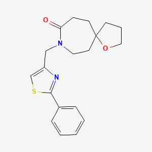 molecular formula C19H22N2O2S B5304436 8-[(2-phenyl-1,3-thiazol-4-yl)methyl]-1-oxa-8-azaspiro[4.6]undecan-9-one 