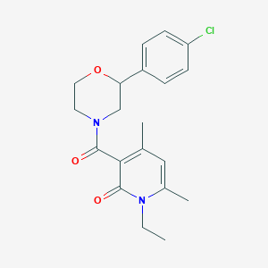 molecular formula C20H23ClN2O3 B5304445 3-{[2-(4-chlorophenyl)morpholin-4-yl]carbonyl}-1-ethyl-4,6-dimethylpyridin-2(1H)-one 