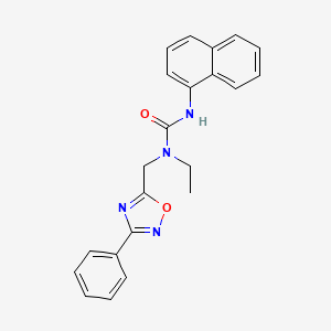 molecular formula C22H20N4O2 B5304452 N-ethyl-N'-1-naphthyl-N-[(3-phenyl-1,2,4-oxadiazol-5-yl)methyl]urea 