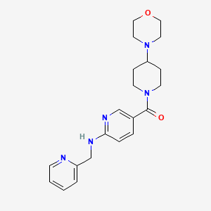 molecular formula C21H27N5O2 B5304467 5-[(4-morpholin-4-ylpiperidin-1-yl)carbonyl]-N-(pyridin-2-ylmethyl)pyridin-2-amine 