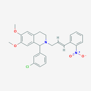 molecular formula C26H25ClN2O4 B5304484 1-(3-chlorophenyl)-6,7-dimethoxy-2-[3-(2-nitrophenyl)-2-propen-1-yl]-1,2,3,4-tetrahydroisoquinoline 