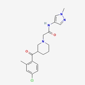 molecular formula C19H23ClN4O2 B5304489 2-[3-(4-chloro-2-methylbenzoyl)piperidin-1-yl]-N-(1-methyl-1H-pyrazol-4-yl)acetamide 